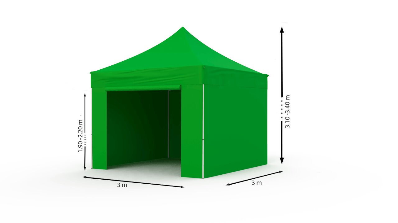 Prekybinė palapinė Zeltpro Proframe Žalia, 3x3 цена и информация | Palapinės | pigu.lt