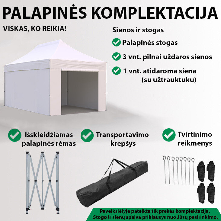 Prekybinė Palapinė Zeltpro Premium+, 3x4,5 m, Balta kaina ir informacija | Palapinės | pigu.lt