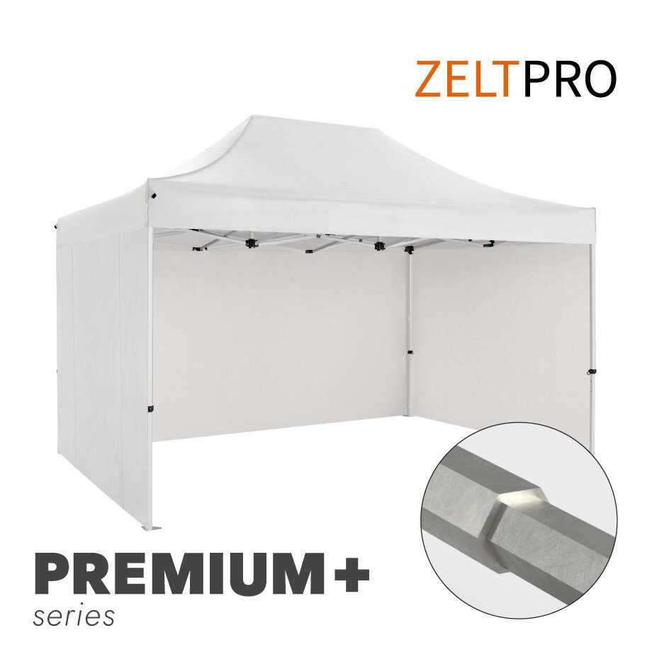 Prekybinė Palapinė Zeltpro Premium+, 3x4,5 m, Balta kaina ir informacija | Palapinės | pigu.lt