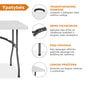 Sulankstomas stalas, 240x74 cm, baltas kaina ir informacija | Lauko stalai, staliukai | pigu.lt
