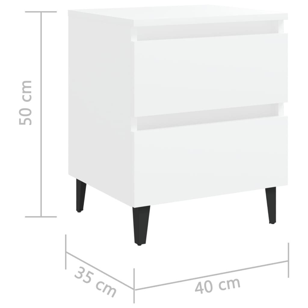 Naktinė spintelė, 40x35x50 cm, balta цена и информация | Spintelės prie lovos | pigu.lt