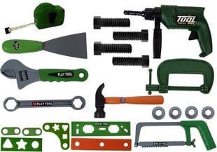 Набор инструментов для мастера с чемоданом, зеленый цена и информация | Игрушки для мальчиков | pigu.lt