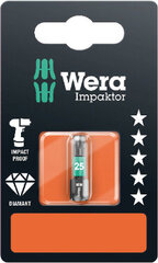 Насадка Wera Impaktor T20 25 мм, 867/1 TORX®, розничная упаковка цена и информация | Механические инструменты | pigu.lt