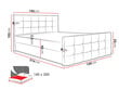 Kontinentinė lova Black Red White Milano, smėlio spalvos kaina ir informacija | Lovos | pigu.lt