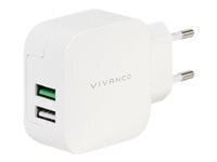 VIVANCO 2xUSB Charger 3.4A 2.4A+1A цена и информация | Зарядные устройства для телефонов | pigu.lt