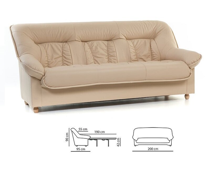 Sofa-lova Spencer 3K, smėlio spalvos kaina ir informacija | Sofos, sofos-lovos | pigu.lt