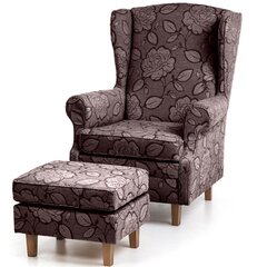 Кресло Mari с пуфиком, коричневое цена и информация | Кресла в гостиную | pigu.lt