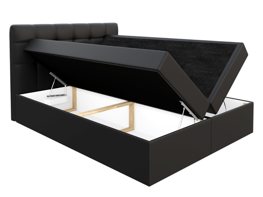 Kontinentinė lova Nele, 160x200 cm, juoda kaina ir informacija | Lovos | pigu.lt