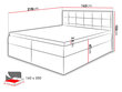 Kontinentinė lova Nele, 160x200 cm, juoda kaina ir informacija | Lovos | pigu.lt