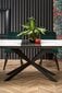 Išskleidžiamas stalas Halmar Diesel, baltas/juodas kaina ir informacija | Virtuvės ir valgomojo stalai, staliukai | pigu.lt
