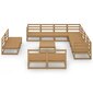 Sodo poilsio baldų komplektas, 12 dalių, rudas, pušies masyvas kaina ir informacija | Lauko baldų komplektai | pigu.lt