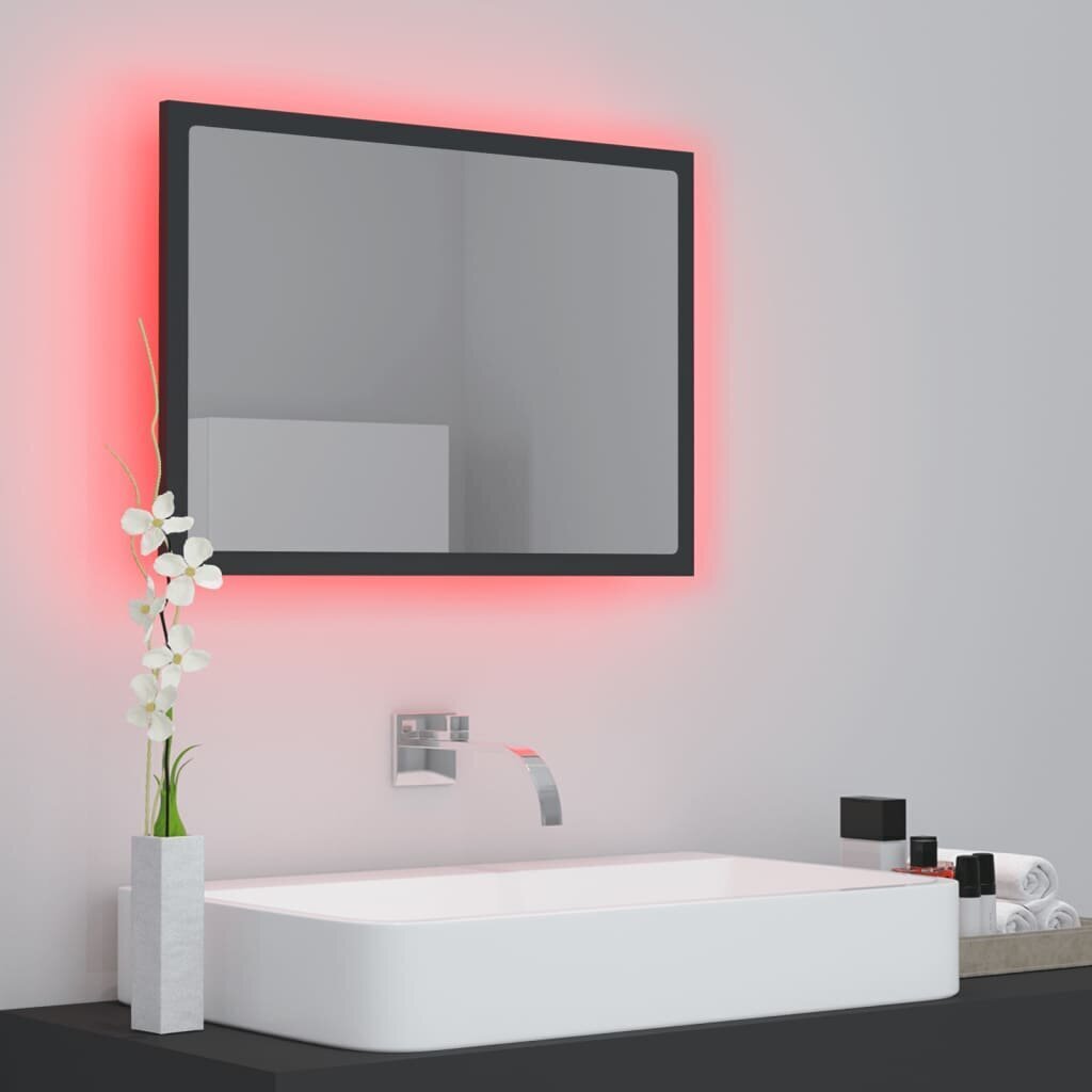 Veidrodis vidaXL LED 60, tamsiai pilkas kaina ir informacija | Vonios veidrodžiai | pigu.lt