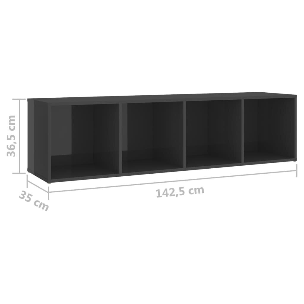 TV spintelė, pilka, 142,5 x 35 x 36,5 cm kaina ir informacija | TV staliukai | pigu.lt