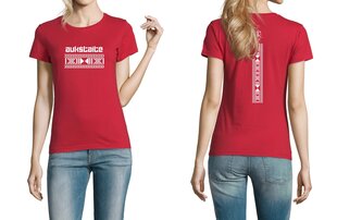 Marškinėliai moterims Aukštaitė, raudonos spalvos цена и информация | Футболка женская | pigu.lt