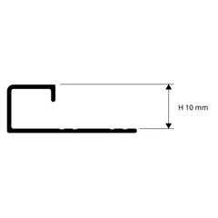 Aliuminis chromuotas profilis, H 10 mm, 2.7 m kaina ir informacija | Sujungimo profiliai | pigu.lt