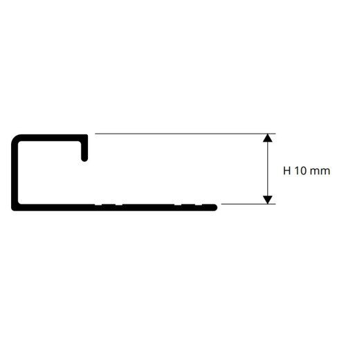 Aliuminis anoduotas profilis, H 10 mm, 2.7 m kaina ir informacija | Sujungimo profiliai | pigu.lt