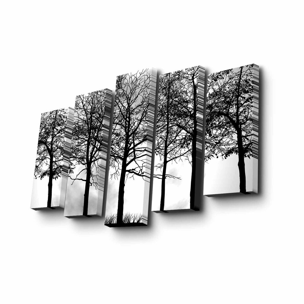 Penkių dalių reprodukcija Medžiai kaina ir informacija | Reprodukcijos, paveikslai | pigu.lt