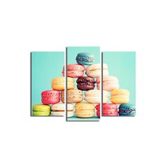 Trijų dalių reprodukcija Macarons kaina ir informacija | Reprodukcijos, paveikslai | pigu.lt