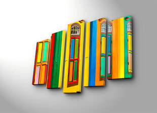 Репродукция из пяти частей Цветные двери цена и информация | Репродукции, картины | pigu.lt