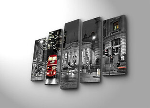 Репродукция из пяти частей Город ночью цена и информация | Репродукции, картины | pigu.lt