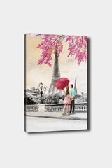 Reprodukcija ant drobės Pora su skėčiu Paryžiuje kaina ir informacija | Reprodukcijos, paveikslai | pigu.lt