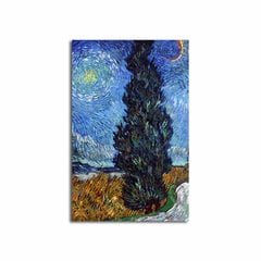 Reprodukcija Kelias su kiparisais ir žvaigžde (Van Gogh) kaina ir informacija | Reprodukcijos, paveikslai | pigu.lt