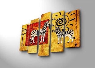 Penkių dalių reprodukcija Zebrai kaina ir informacija | Reprodukcijos, paveikslai | pigu.lt