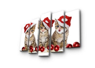 Penkių dalių reprodukcija Kačiukai per Kalėdas kaina ir informacija | Reprodukcijos, paveikslai | pigu.lt