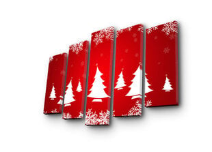 Репродукция из пяти частей Новогодние елки цена и информация | Репродукции, картины | pigu.lt