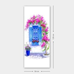 Reprodukcija Mėlynos langinės tarp gėlių kaina ir informacija | Reprodukcijos, paveikslai | pigu.lt