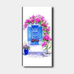 Reprodukcija Mėlynos langinės tarp gėlių kaina ir informacija | Reprodukcijos, paveikslai | pigu.lt