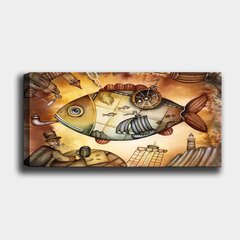 Reprodukcija ant drobės Žuvis, 50x120 cm kaina ir informacija | Reprodukcijos, paveikslai | pigu.lt