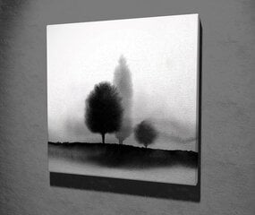 Reprodukcija Medžių siluetai rūke (black and white) kaina ir informacija | Reprodukcijos, paveikslai | pigu.lt
