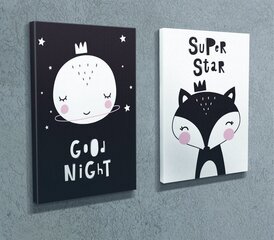 Dviejų dalių reprodukcija Good night super star kaina ir informacija | Reprodukcijos, paveikslai | pigu.lt