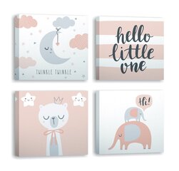 Keturių dalių reprodukcija Hello little one kaina ir informacija | Reprodukcijos, paveikslai | pigu.lt