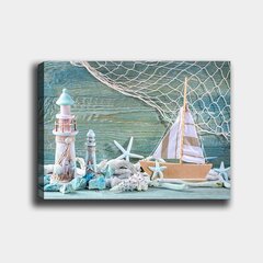 Репродукция на холсте Лодка с маяком цена и информация | Репродукции, картины | pigu.lt