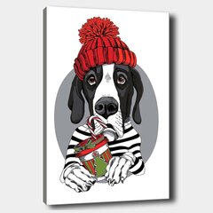 Reprodukcija ant drobės Šuo su kepure kaina ir informacija | Reprodukcijos, paveikslai | pigu.lt