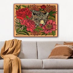 Reprodukcija ant drobės Leopardas tarp gėlių kaina ir informacija | Reprodukcijos, paveikslai | pigu.lt