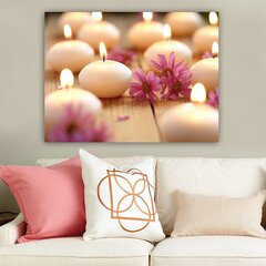 Reprodukcija ant drobės Žvakės su gėlėmis kaina ir informacija | Reprodukcijos, paveikslai | pigu.lt