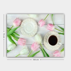 Репродукция Кофейная чашка и тюльпаны цена и информация | Репродукции, картины | pigu.lt