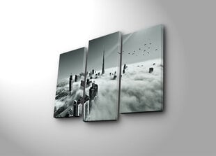 Trijų dalių reprodukcija Dubajaus panorama prieblandoje цена и информация | Репродукции, картины | pigu.lt