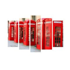 Репродукция из пяти частей Телефонные будки цена и информация | Репродукции, картины | pigu.lt