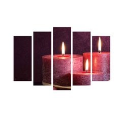 Penkių dalių reprodukcija Degančios žvakės kaina ir informacija | Reprodukcijos, paveikslai | pigu.lt