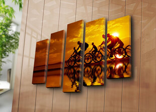Репродукция из пяти частей Велосипедисты цена и информация | Репродукции, картины | pigu.lt