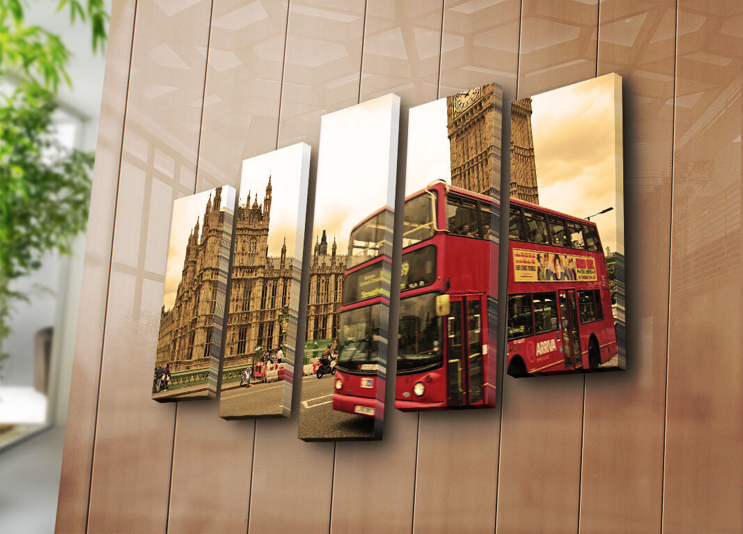 Penkių dalių reprodukcija Londonas цена и информация | Reprodukcijos, paveikslai | pigu.lt