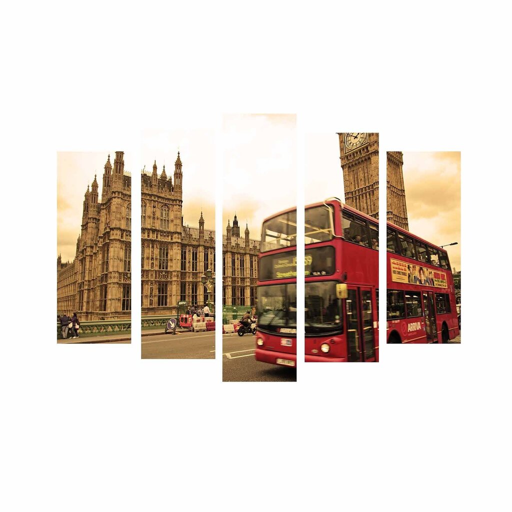 Penkių dalių reprodukcija Londonas цена и информация | Reprodukcijos, paveikslai | pigu.lt