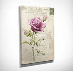 Reprodukcija ant drobės Atvirukas su rože kaina ir informacija | Reprodukcijos, paveikslai | pigu.lt