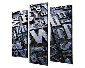 Репродукция из трех частей Буквы (black and white) цена и информация | Репродукции, картины | pigu.lt