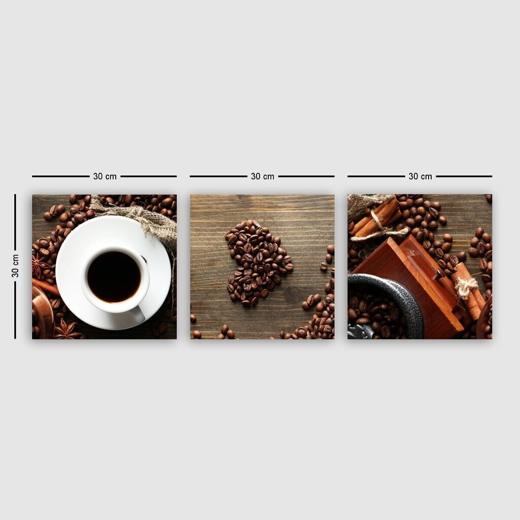 Trijų dalių reprodukcija Kava kaina ir informacija | Reprodukcijos, paveikslai | pigu.lt