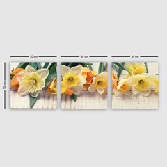 Trijų dalių reprodukcija Narcizai ir tulpės kaina ir informacija | Reprodukcijos, paveikslai | pigu.lt